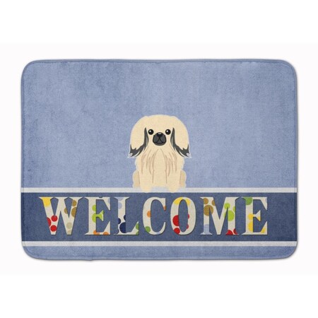 Carolines Treasures Pekingnese Cream Welcome Machine Washable Memory Foam Mat BB5687RUG